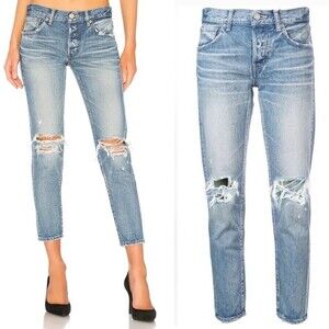 Moussy Vintage Latrobe Tapered Distressed Jeans Size 27
